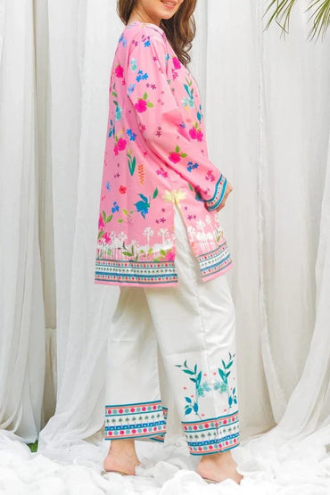Stitched 2 Piece Printed Shirt & Printed Trouser - Design 08