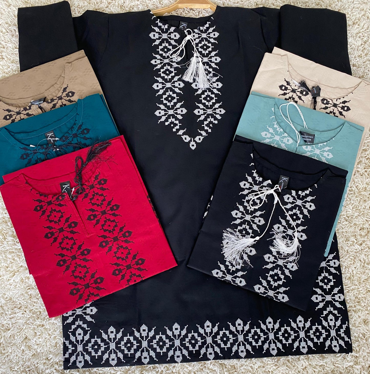 Stitched 1 Piece Embroided Royal Cotton Top - Design 1