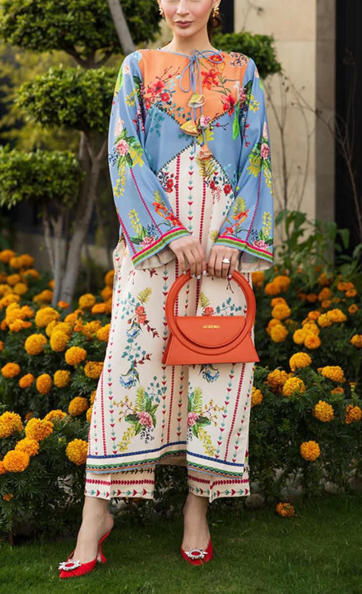 Stitched 2 Piece Printed Shirt & Printed Trouser - Design 05