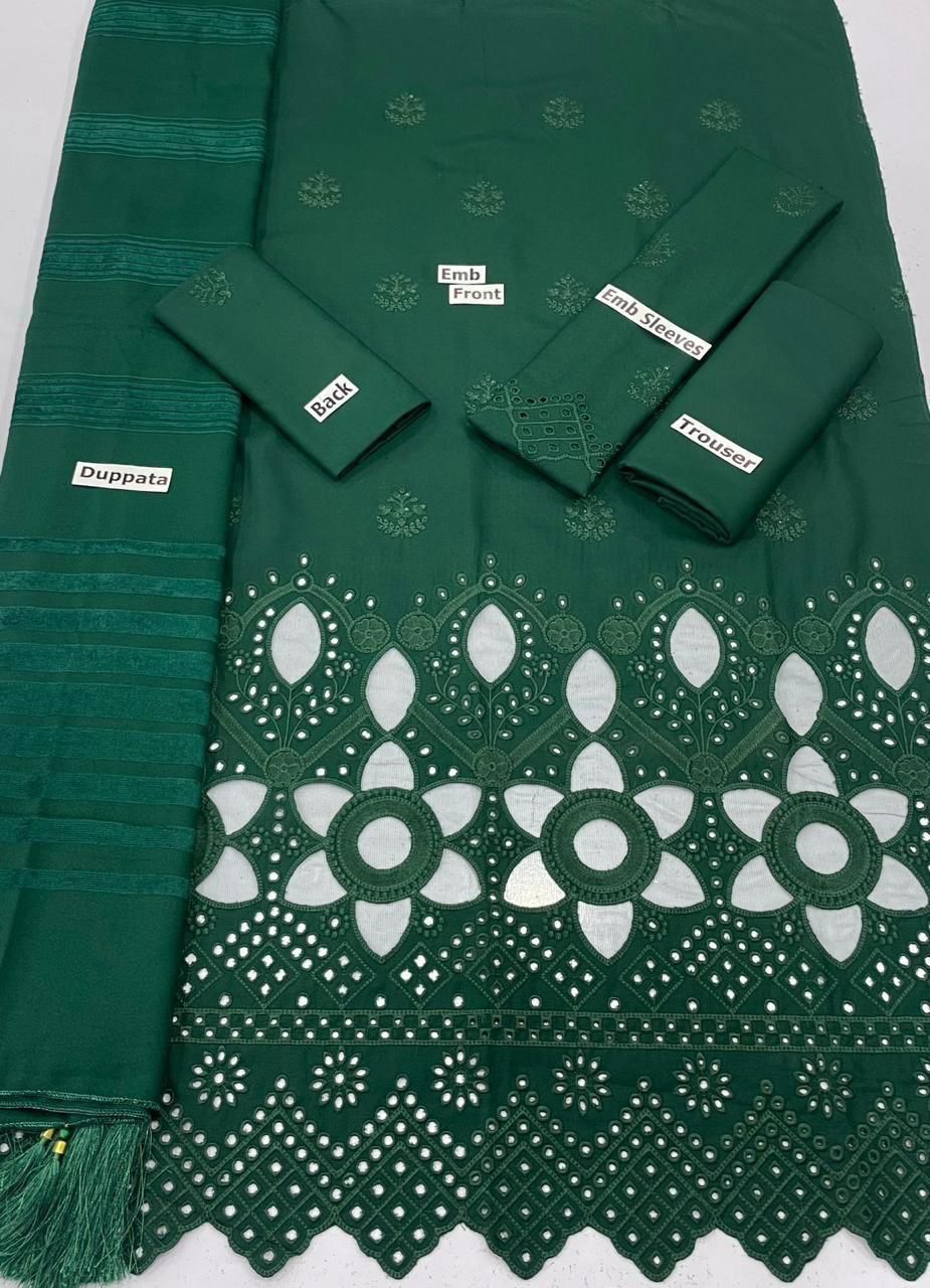 3 Piece Unstitched Dhanak - Design 4