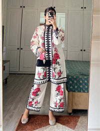 Stitched 2 Piece Printed Shirt & Printed Trouser -Design 11