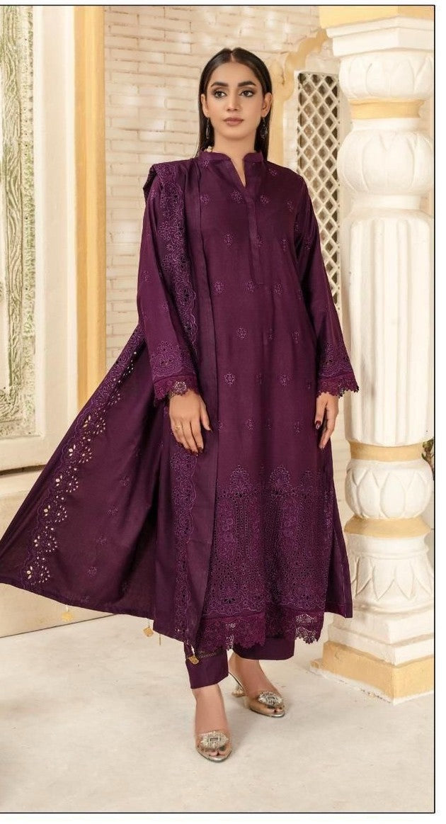 3 Piece Unstitched Dhanak - Design 1