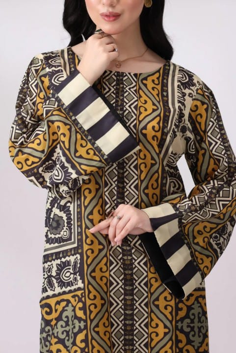 Stitched 2 Piece Printed Shirt & Printed Trouser - Design 04