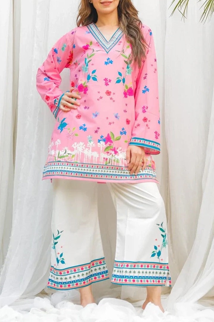 Stitched 2 Piece Printed Shirt & Printed Trouser - Design 08