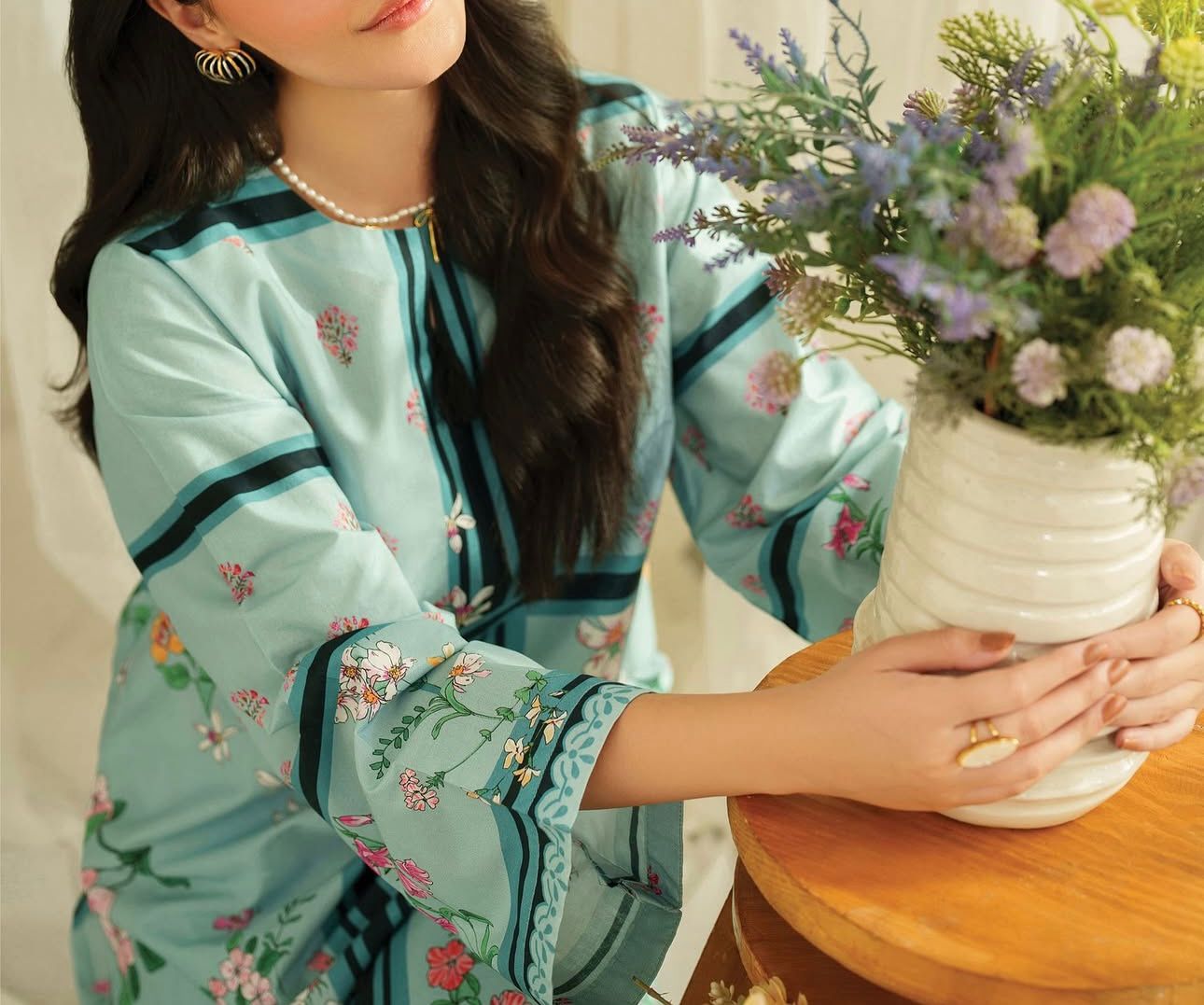 Stitched 2 Piece Printed Shirt & Printed Trouser - Design 07