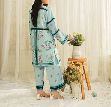 Stitched 2 Piece Printed Shirt & Printed Trouser - Design 07