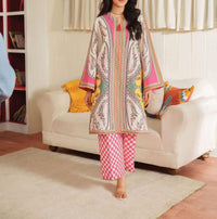 Stitched 2 Piece Printed Shirt & Printed Trouser - Design 10