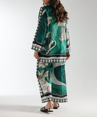 Stitched 2 Piece Printed Shirt & Printed Trouser -Design 17