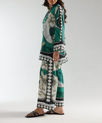 Stitched 2 Piece Printed Shirt & Printed Trouser -Design 17