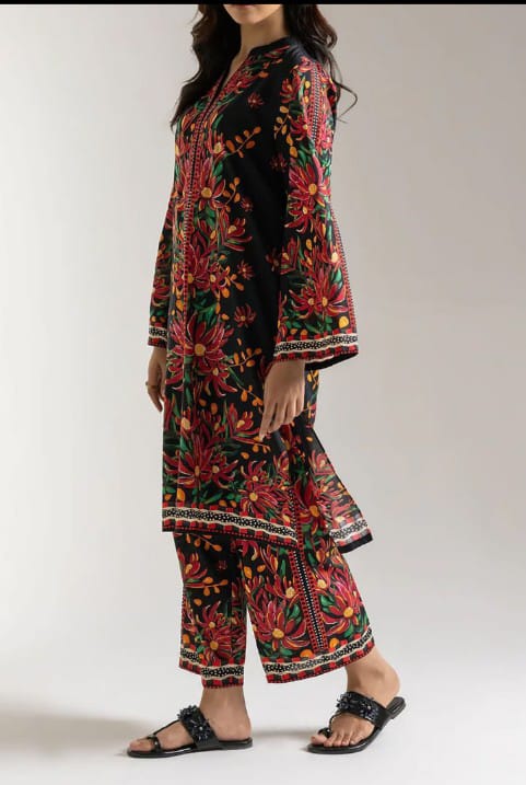 Stitched 2 Piece Printed Shirt & Printed Trouser - Design 13