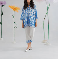 Stitched 2 Piece Printed Shirt & Printed Trouser - Design 16