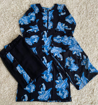 Gorget print 3 piece stitched shirt  trouser with shafoon Dupatta D1